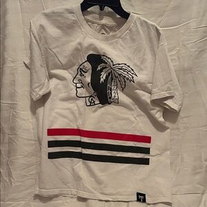 BLVD White Tee with Graphic and Stripes
